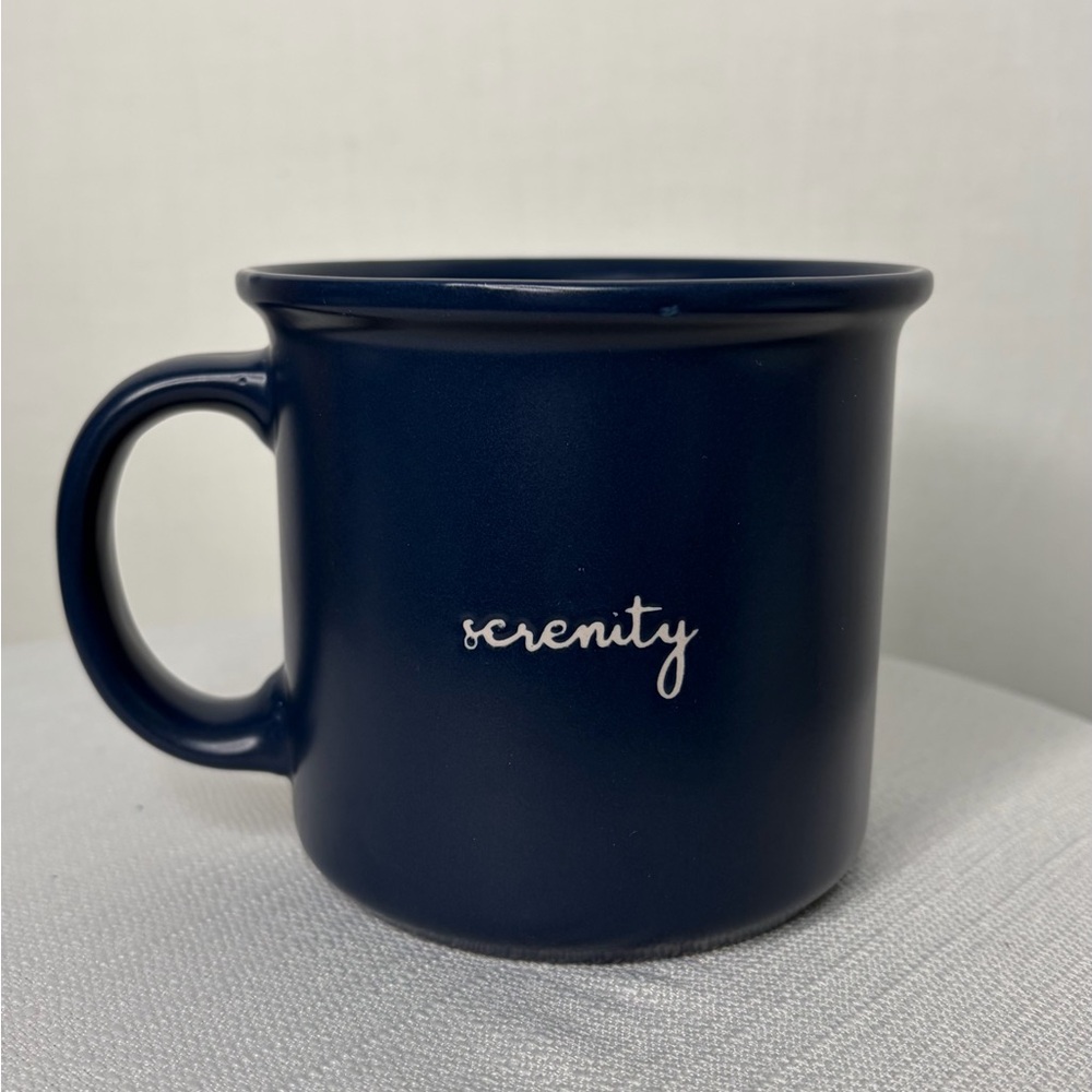 Nicole Miller “Serenity” Ceramic Mug Navy Blue(F78)✨
